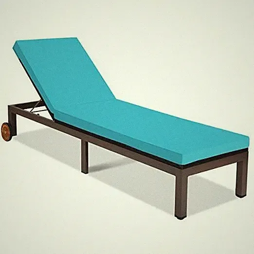 Patio Chaise Lounge Chair, Outdoor Rattan Lounger Recliner Chair 1 Turquoise